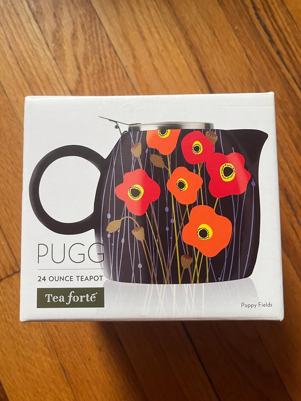 Tea Forté PUGG 24oz Ceramic Teapot in Poppy Fields